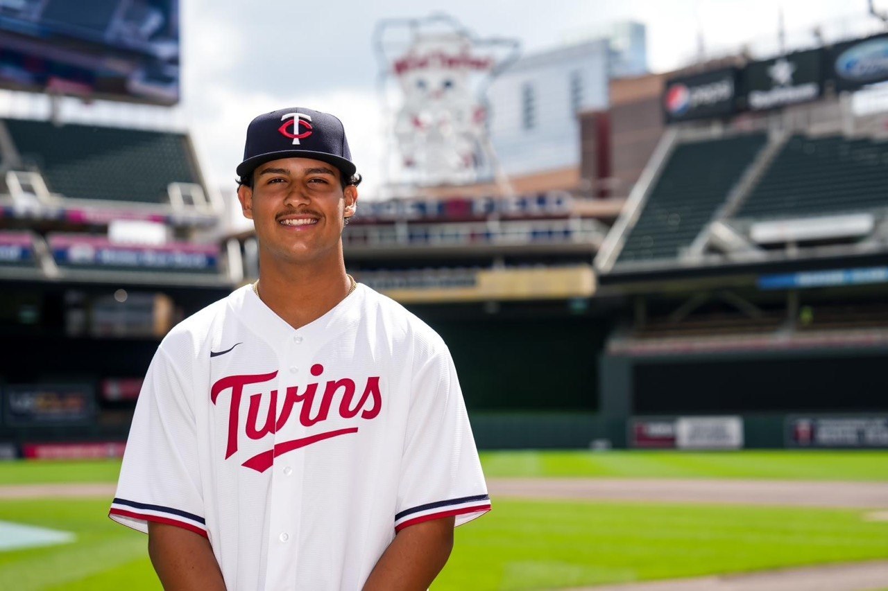 DDLA athlete in his Minnesota Twins jersey at Target Field
