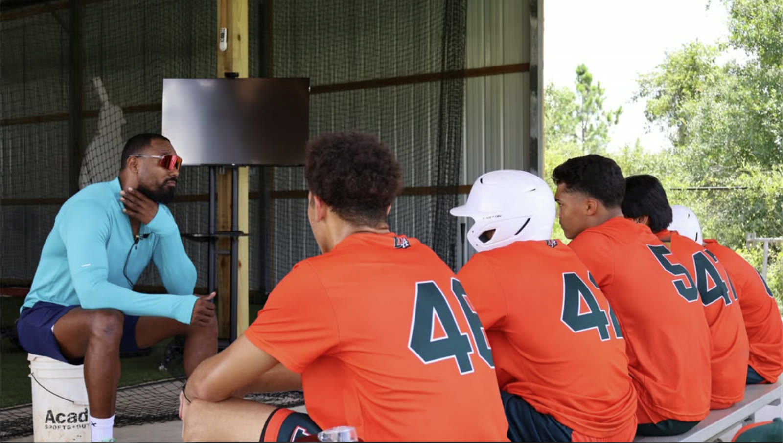 Dugout talk with a coach
